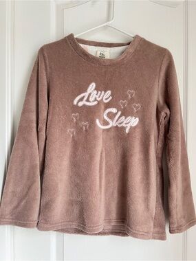 Plush 'Love Sleep' Long-Sleeve Lounge Top - Mauve